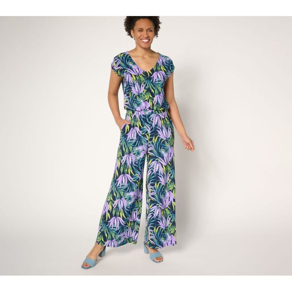 Women Control Women's Plus Sz Dress 3X Como Jersey Printed Multi-colored